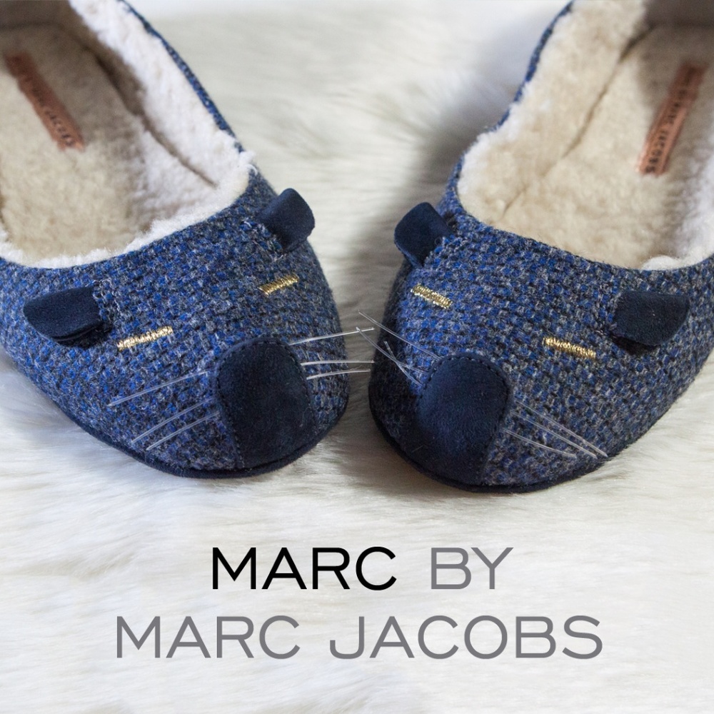 Marc by Marc Jacobs Sherpa Lined Mouse Slippers - Picture 1 of 8